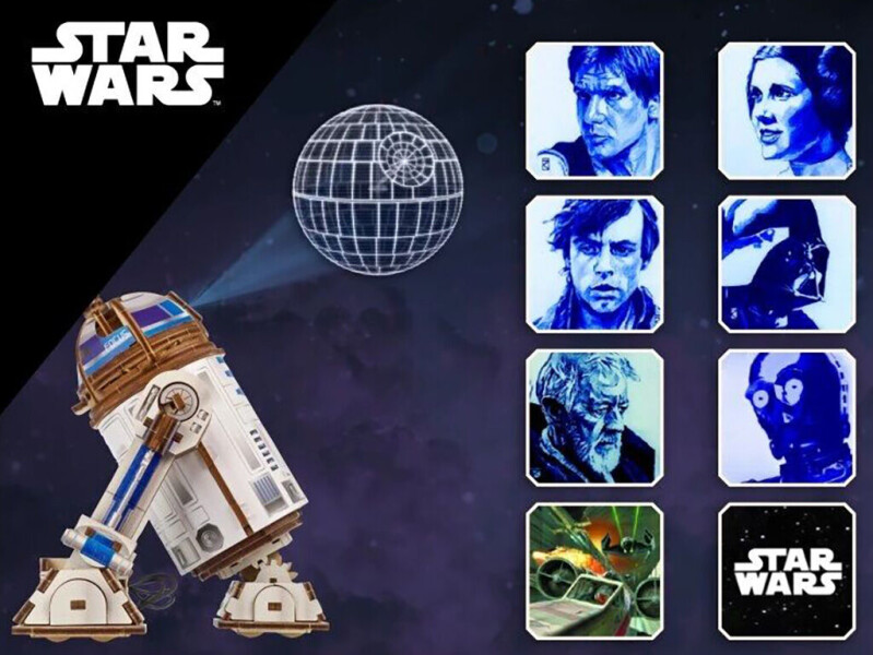 Ugears 3D dřevěná mechanická skládačka Star Wars R2-D2